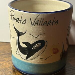 Puerto Vallarta Stoneware Mug with Whale Design